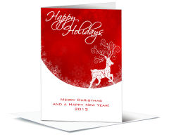 Christmas Red Elegant Holiday Reindeer Cards  5.50